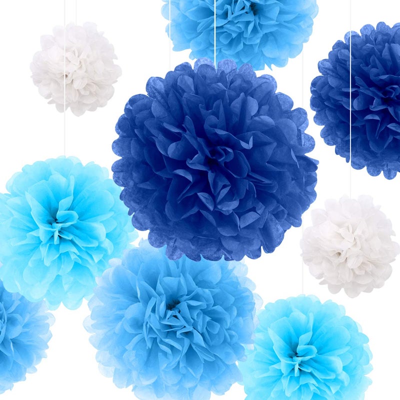 Binpeng Paper Pom Poms Hanging Paper Flower Ball Wedding Party Celebrations Decorations Outdoor Decoration Flowers Craft for Party Birthday party (BL-8PCS) - Image 1